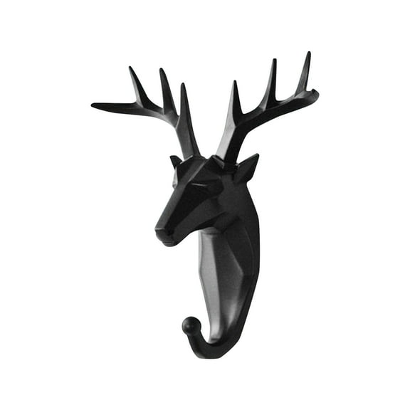 LACKUST Animal-shaped Wall Hooks on Sale,Hook Punch Deer Coat Hook Wall Coat Hook Key Wall Mount,Black
