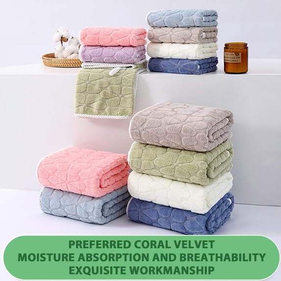 LACKUST Bath Towels Large,Coral Velvet Towel with Thickened Turtle Back - Soft, Quick Drying, and High Water Absorption,C