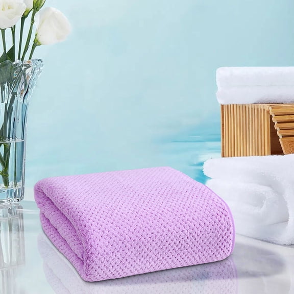 LACKUST Bath Towels Large,Solid Color Pineapple Reseau Coral Fleece Bath Towel - High Density, Enlarged, and Thickened (35x75cm),B
