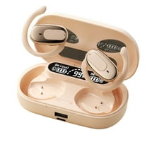 LACKUST Beige True Wireless Sport Earbuds with Ear-Hook, Bluetooth 5.4, Low Latency, Long Battery Life, Type-C Fast Charging for Workouts