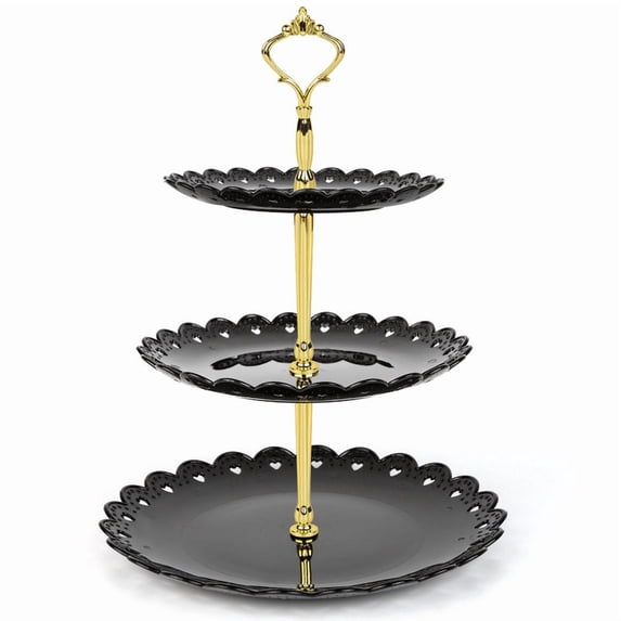 LACKUST Bird Feeders Outdoor Clearance,2024 New Border Tier Outdoor Bird Feeder and Bird Baths,Black
