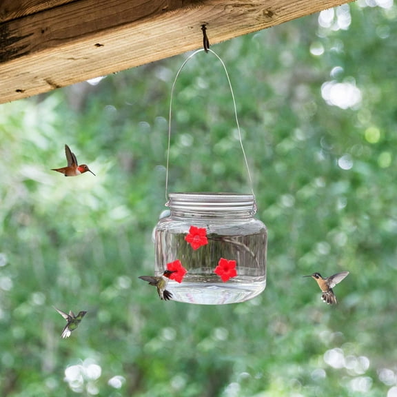 LACKUST Bird Feeders Outdoor Clearance,Portable Hanging Hummingbird Feeder with Clear Reservoir for Outdoor Garden and Patio,Colour