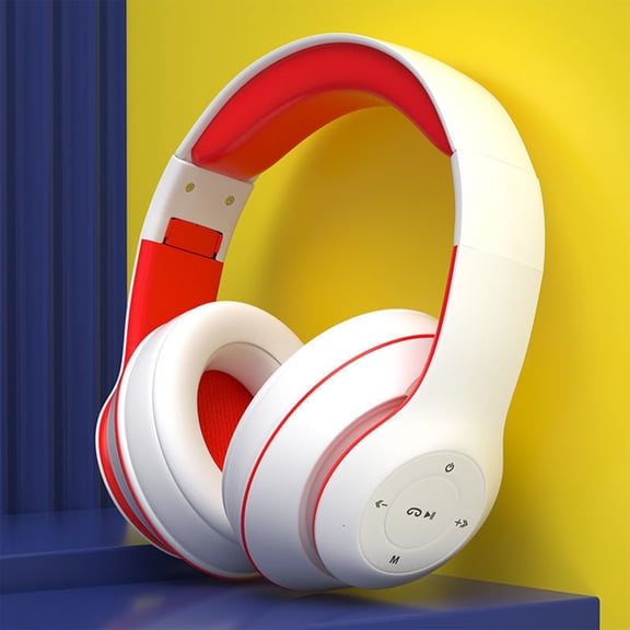 LACKUST Bluetooth 5.1 Subwoofer Headphones,Clearance Noise Cancelling Bluetooth Headphones for Kids,Enhanced Wireless Audio for Mobile,Computer,and Sports,White