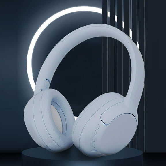 LACKUST Bluetooth 5.3 Foldable Headphones with Subwoofer,Clearance Noise Cancelling Bluetooth Headphones for Kids,Over Ear Noise Cancelling,Built-in Mic,and Soft Earmuffs,Blue