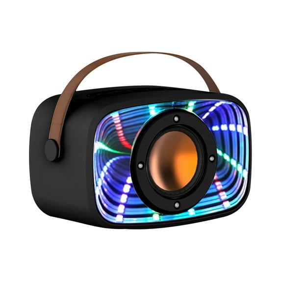 LACKUST Bluetooth 5.3 Wireless Audio LED Cool Light Effect Sound Quality Clear Surround Sound Effect Multiple Play Modes Large Capacity Battery Bluetooth Audio,Black