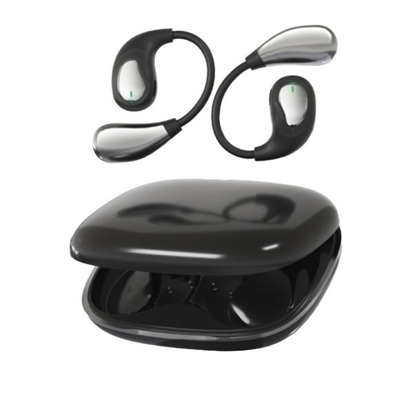 LACKUST Bluetooth 5.4 Open-Ear Ear-Hook Sport Earbuds - Low Latency, Dual Mic Noise Cancellation, Long Battery, Type-C - for Running, Cycling - Black