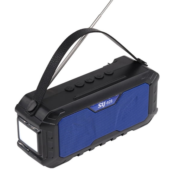 LACKUST Bluetooth Speaker, Outdoor Flashlight, Camping, FM Radio Usb Wireless Charging Speaker,Blue