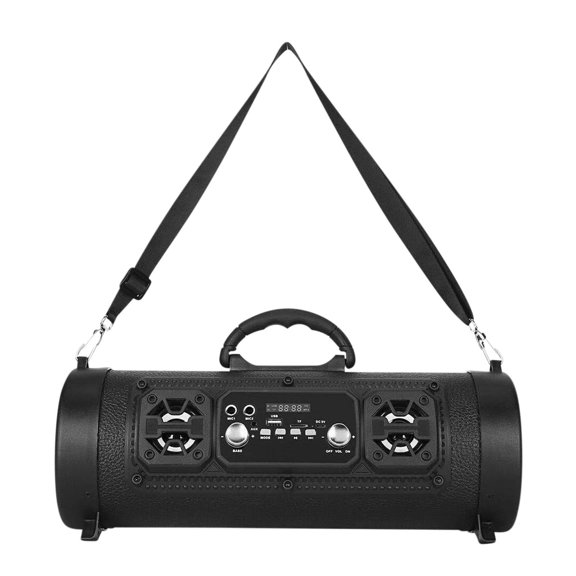 LACKUST Bluetooth Speakers, 15W Outdoor Portable Bluetooth Speaker Subwoofer LED Light MultiFunction Card Microphone Sound With Subwoofer, FM Radio,Black