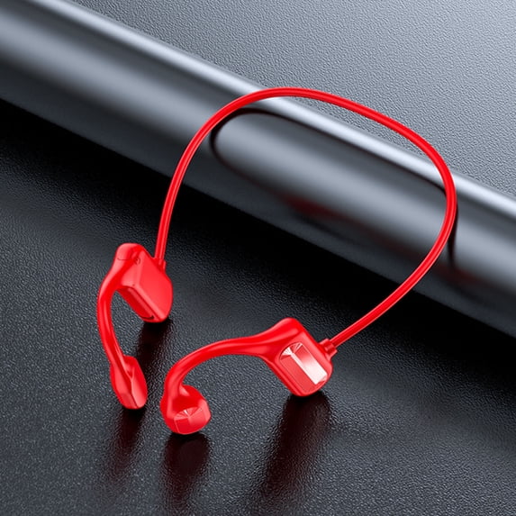 LACKUST Bone-Conduction Bluetooth Headphones,Clearance Noise Cancelling Bluetooth Headphones for Kids,Outdoor & Business Wireless Earbuds,Red