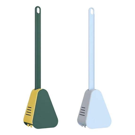 LACKUST Bowl Brush and Holder with Base Clearance,Wall Hanging Soft Plastic Toilet Brush Without Dead Ends,Multicolor
