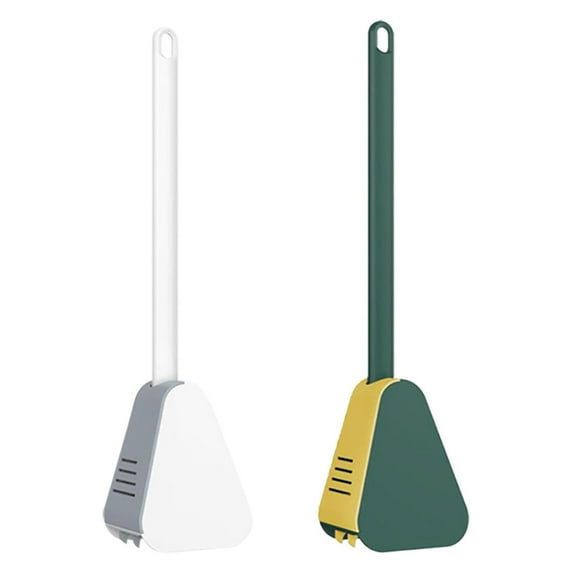 LACKUST Bowl Brush and Holder with Base Clearance,Wall Hanging Soft Plastic Toilet Brush Without Dead Ends,Multicolor