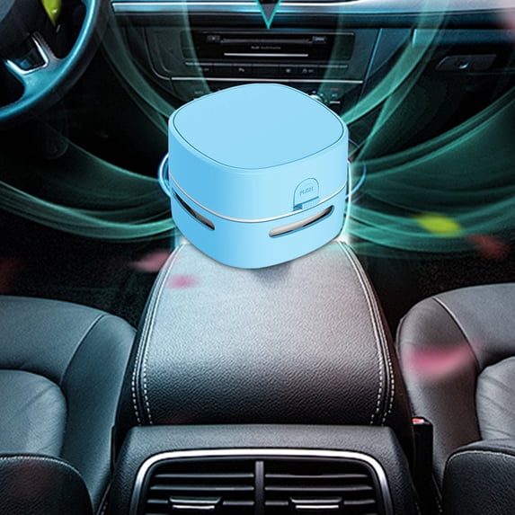 LACKUST Car Smart Portable Robot Vacuum and Mop,Car Smart Portable Robot Vacuum Cleaner Gift Large Suction Mini Desktop Vacuum Cleaner Wireless Home Car for Car Sweeping,Sky Blue