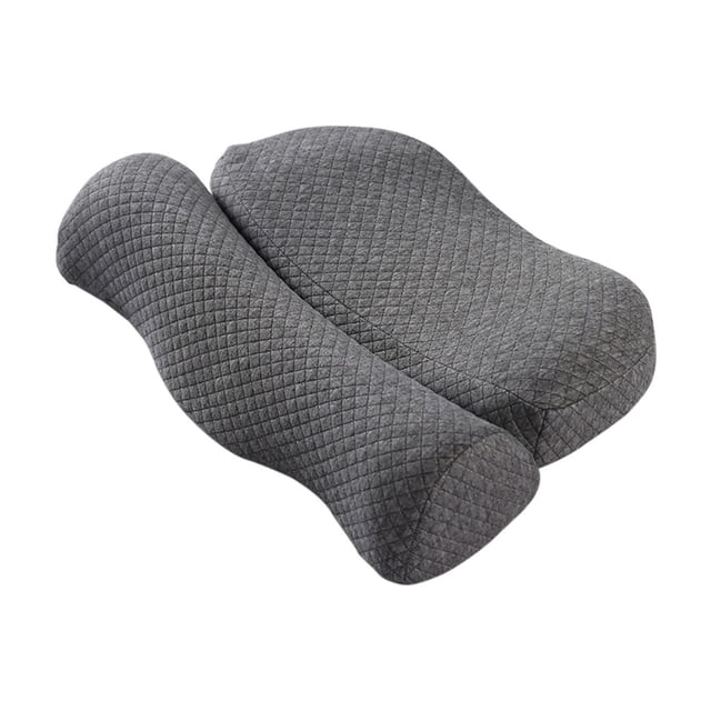 LACKUST Cervical Memory Foam Pillow - Ergonomic Neck Support with Cylindrical Bolster for Neck and Back Pain Relief,Gray