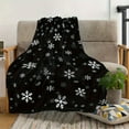 thumbnail image 1 of LACKUST Christmas Blanket ,Christmas Snowflake Decoration Throw,39.4x27.6in Soft Blankets for Bed Car Sofa Holiday Gift,Black, 1 of 6