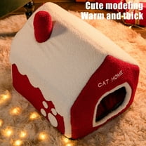 LACKUST Christmas Pet Litter and Gifts,Dog bed for Indoor Clearance,Cat and Dog House, Winter Warm Pet Bed for Small to Medium Dogs,red