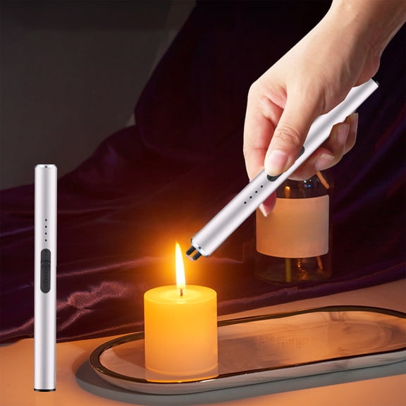 LACKUST Cigarette Lighter Usb Charger,Electronic Flameless Lighter - USB Rechargeable,Windproof,Safe Button,Silver