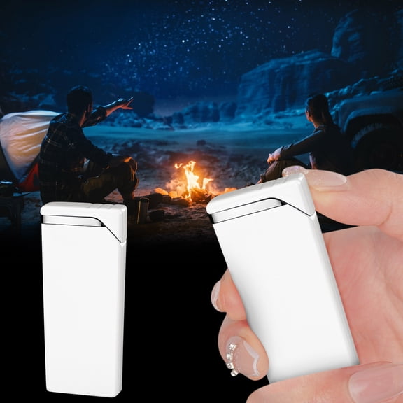 LACKUST Classic Pocket Lighter,Candle Windproof Lighter - Lightweight Portable Inflatable Red Flame Lighter for Birthday Gift for Women Mom Wife Sister Men,White
