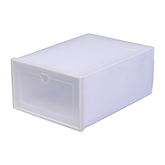 LACKUST Clear Plastic Shoe Box White - Large Stackable Flip-Top Shoe Storage Organizer for Closet, Stackable Sneaker Storage Container 33x23x14cm