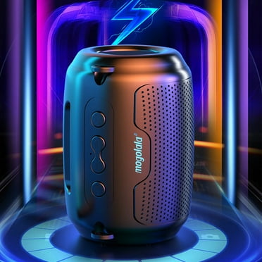 LACKUST Compact Portable Bluetooth Audio Wireless Bluetooth Speaker Portable Speaker Stereo Sound With LED Lights Mode,Black