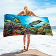 thumbnail image 1 of LACKUST Coral Reef Print Beach Towel - Sand-Proof Quick Dry Microfiber for Outdoor Activities - 75x150cm (Multicolor), 1 of 8
