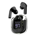 thumbnail image 1 of LACKUST Crystal Clear Earbuds with Transparent Digital Display,Clearance Noise Cancelling Bluetooth Headphones for Kids,Wireless Bluetooth Headset with Bilateral Stereo and Speaker,Black, 1 of 3