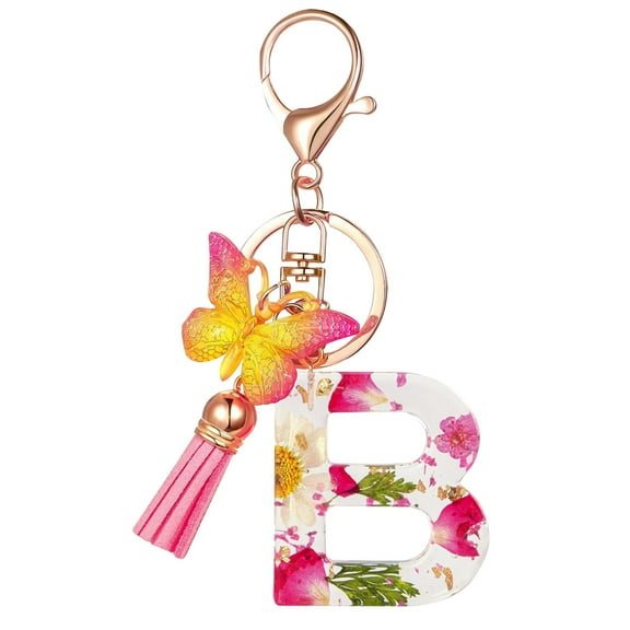 LACKUST Customizable Initial Letter Keychains,Clearance Keychains Rings for Keys for Men Women for Car,Personalized Gifts,B