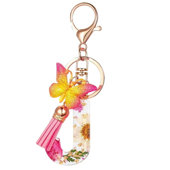 LACKUST Customizable Initial Letter Keychains,Clearance Keychains Rings for Keys for Men Women for Car,Personalized Gifts,J