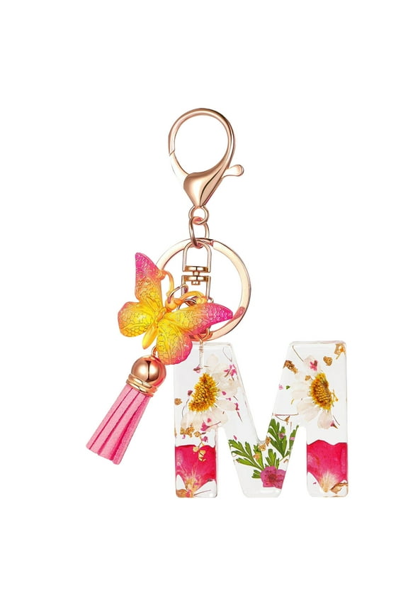 Customizable Initial Letter Keychains,Clearance Keychains Rings for Keys for Men Women for Car,Personalized Gifts,M
