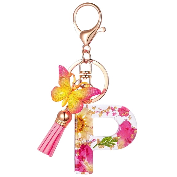 LACKUST Customizable Initial Letter Keychains,Clearance Keychains Rings for Keys for Men Women for Car,Personalized Gifts,P