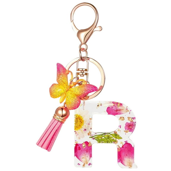 LACKUST Customizable Initial Letter Keychains,Clearance Keychains Rings for Keys for Men Women for Car,Personalized Gifts,R