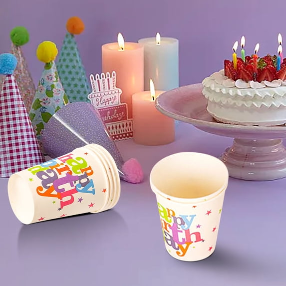 LACKUST Disposable Party Supplies Dinnerware Set for Birthday Wedding,Birthday Party Disposable Paper Plates Cups, Colorful Balloons Tablecloth, Picnic Set