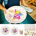thumbnail image 1 of LACKUST Disposable Party Supplies Dinnerware Set for Birthday Wedding,Birthday Party Disposable Paper Plates Cups, Colorful Balloons Tablecloth, Picnic Set, 1 of 8