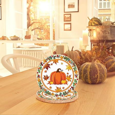 LACKUST Disposable Party Supplies Dinnerware Set for Birthday Wedding,Thanksgiving Theme Party Tableware Set - Disposable Decorative Paper Set