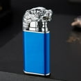 thumbnail image 1 of LACKUST Double Fire Inflatable Lighters,Torch Butane Lighters - Electroplated Metal Windproof Lighter Blue Flame for Candle Kitchen Barbecue Men's Camping Gifts,Blue, 1 of 3