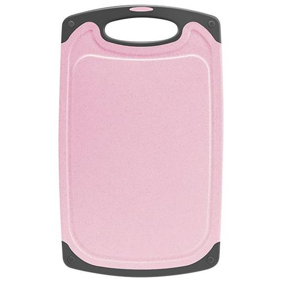 LACKUST Double-Sided Straw Cutting Board,Cutting Boards for Kitchen Clearance,Kitchen Husk,21x35cm,Eco-Friendly,Pink