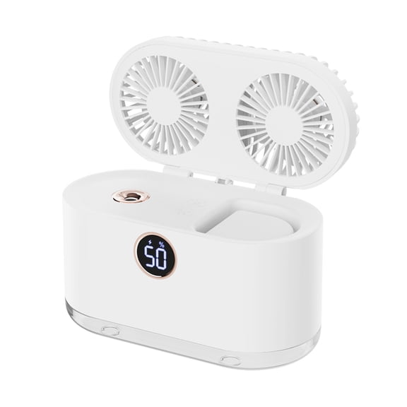 LACKUST Double Spray Fan - Intelligent Digital Display Conditioner,Portable Air Conditioners Fan,Small Portable Room Air Conditioner Coolers for Room Living Room,White