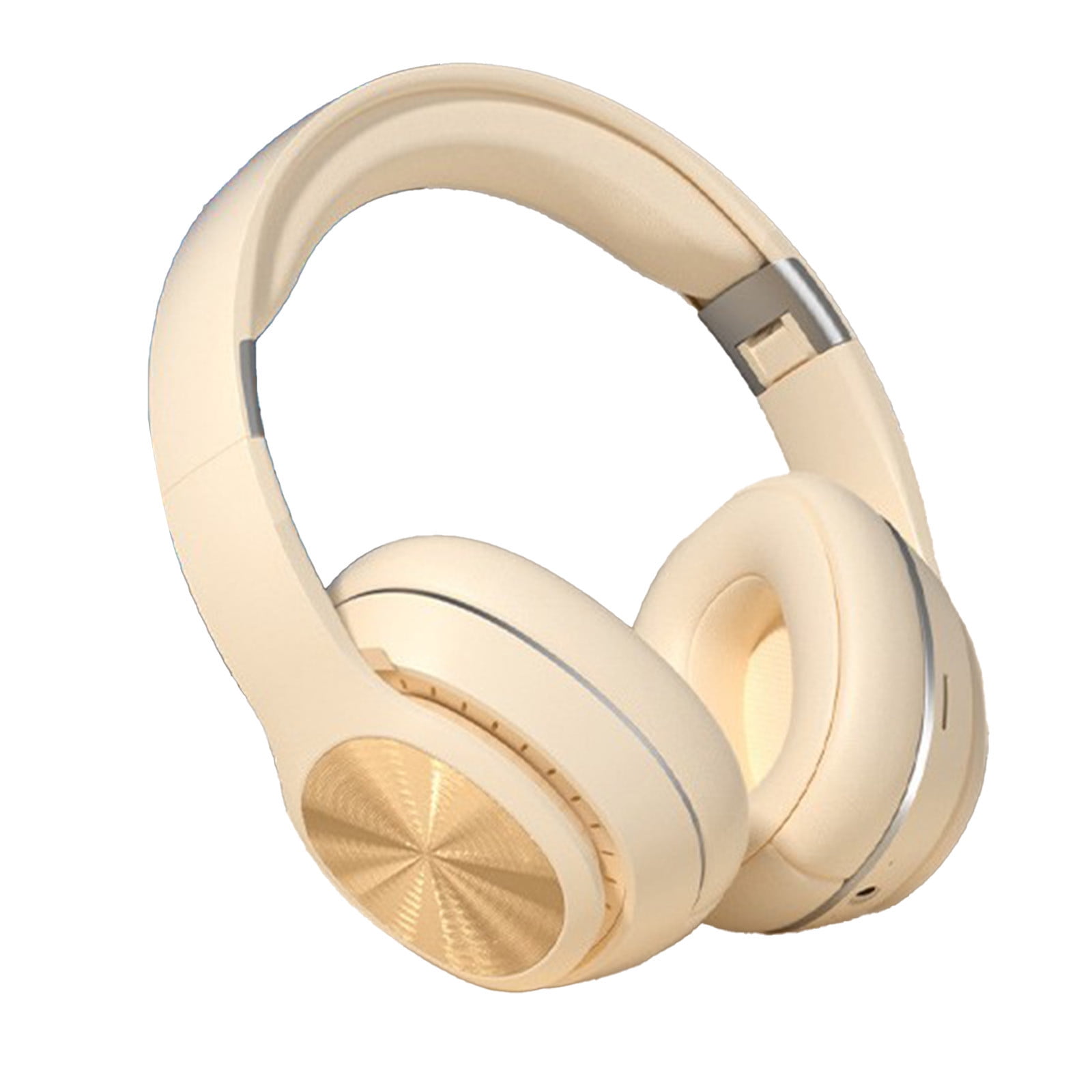LACKUST Dual Mode Over-Ear Bluetooth 5.3 Headphones, Foldable, Low Latency, 8-Hour Battery, 40mm Drivers, Soft Headband, Beige – for Gaming, Gym & Travel