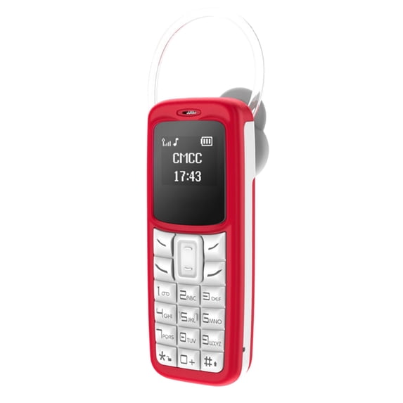 LACKUST Dual SIM Unlocked Mini Keypad Phone with Detachable Bluetooth Headset, Portable Red Backup Phone for Travel, Long Battery Life, Multi-Language Support