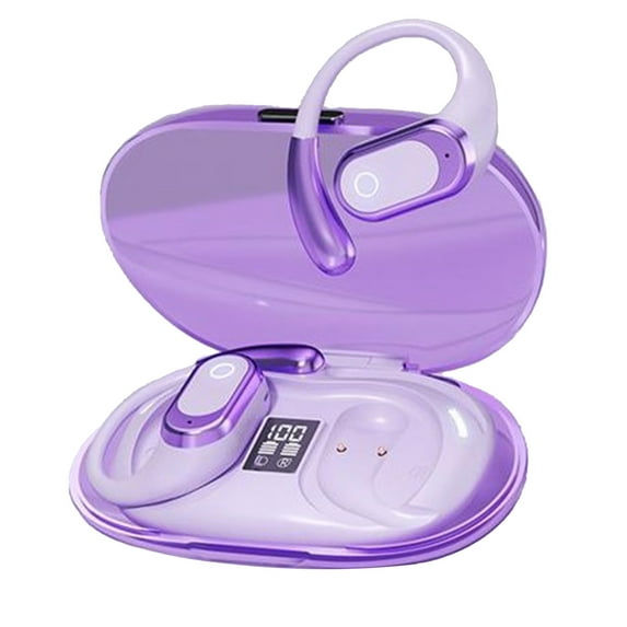 LACKUST Earhook Sport Earbuds - Bluetooth 5.4, 6-8H Playtime, Low Latency, Type-C Fast Charging - True Wireless for Running Gym - Purple