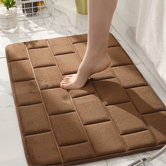 LACKUST Efficient Water-Absorbent Bathroom Rugs Door Mat - Quick-Dry Non-Slip Bath Mats and Rug for Bathroom and Toilet Entrances,23.6x15.7in,Coffee