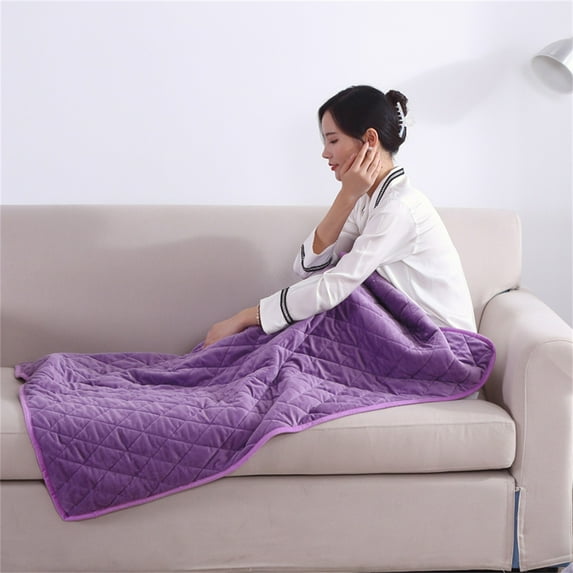 LACKUST Electric Throw Heated Blanket,55x39in Zipper Machine Washable Heating Blanket with 1.2m Extension Line Purple Electric blanket,5V