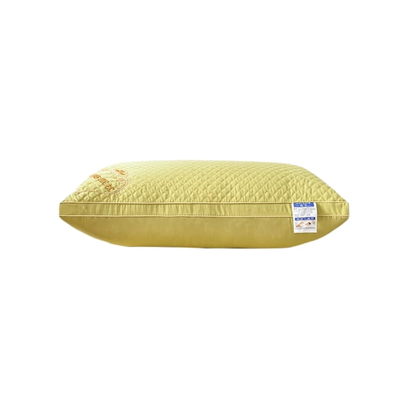 LACKUST Embroidery Pillow - Hotel Soft Pillow, Student Dormitory Neck Pillow,Yellow