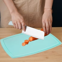 LACKUST Extra Large Plastic Cutting Board,Cutting Boards for Kitchen Clearance,Dishwasher Safe,Meat with Juice Grooves,Easy Grip Handle,Blue