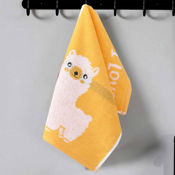 LACKUST Face Towes,Cotton Washcloths and Body Towels - Solid Color Options for Hair and Body,Yellow