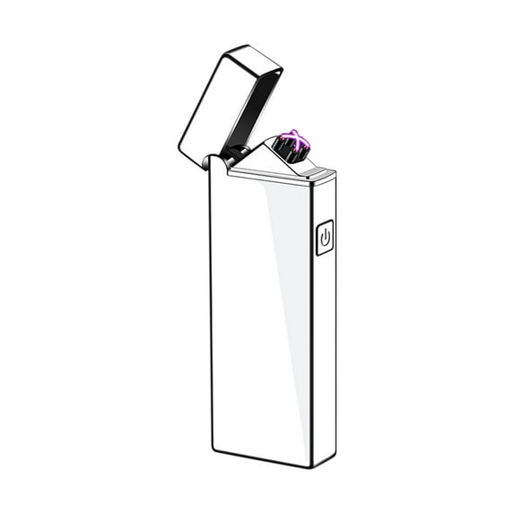 LACKUST Flameless Electric Plasma Lighter,Waterproof Lighters Dual Arc USB Rechargeable Lighters for Camping Hiking Gifts for Men Fathers Husband,Silver