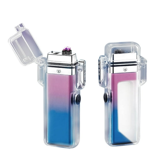 LACKUST Flameless Plasma Lighter,Waterproof Electric Lighters Dual Arc USB Rechargeable Lighters for Camping Hiking Gifts for Women,B