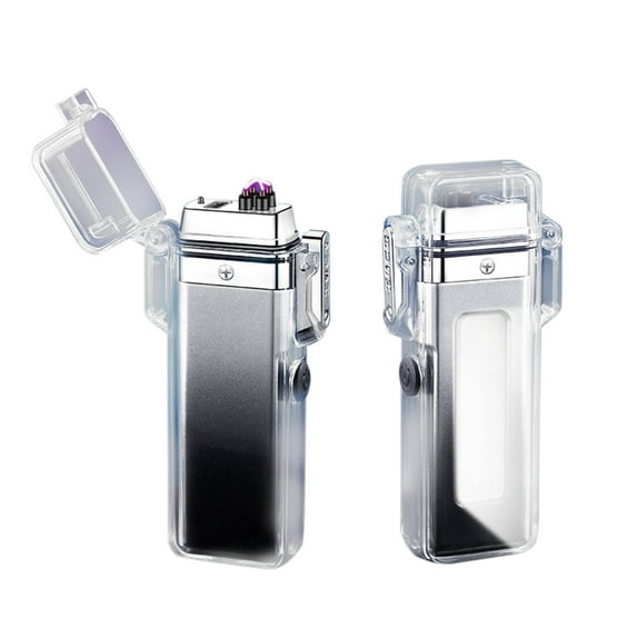 LACKUST Flameless Plasma Lighter,Waterproof Electric Lighters Dual Arc USB Rechargeable Lighters for Camping Hiking Gifts for Women,C