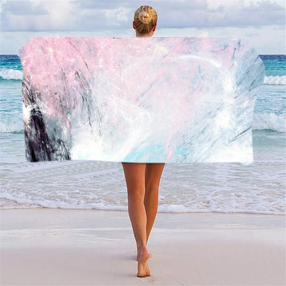 LACKUST Flowing Gold Series Beach Towel - Oversized Polyester Bath Towel for Adults & Kids, 75x150cm