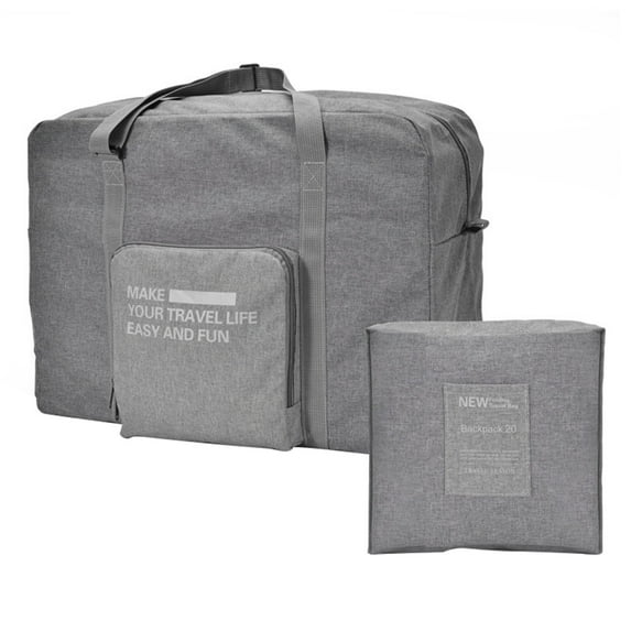 LACKUST Foldable Duffel Bag, Carry On Luggage, Sport & Overnight, For Women & Girls,Gray