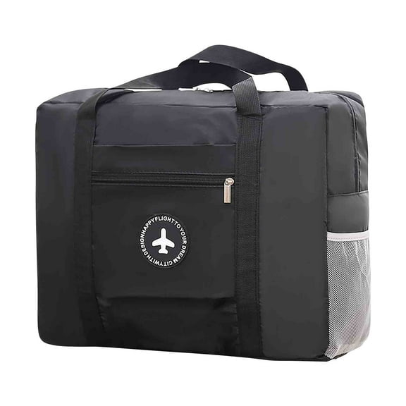 LACKUST Foldable Tourism Storage Bag, Portable, Trolley Compatible, Clothes Sorting,Black